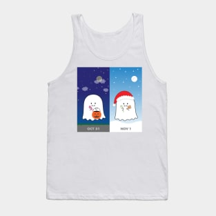 Gordie the Ghost (Oct 31 vs Nov 1) | by queenie's card Tank Top